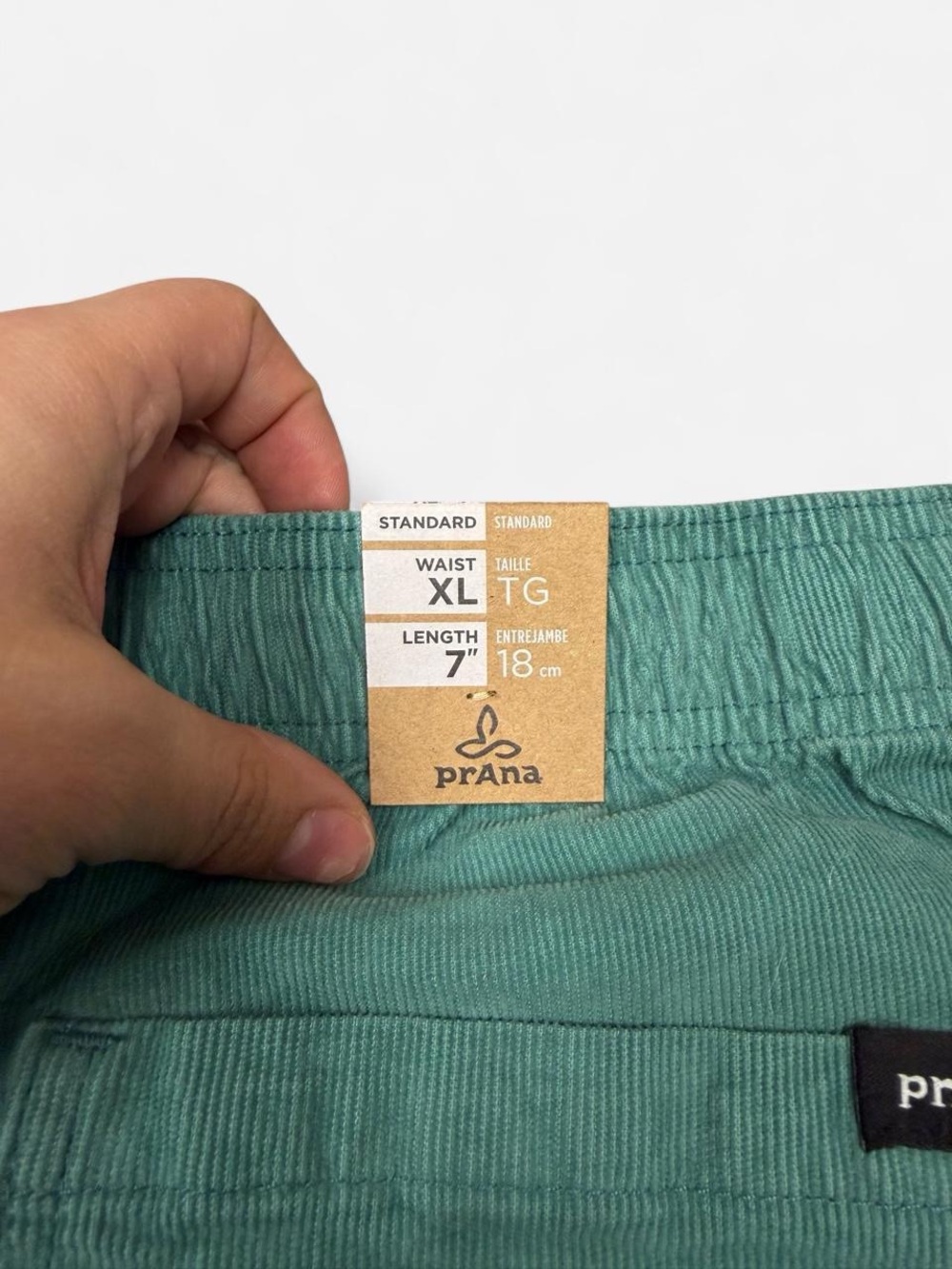 Men's PrAna Teal Corduroy Drawstring Casual Shorts - Picture 4 of 7